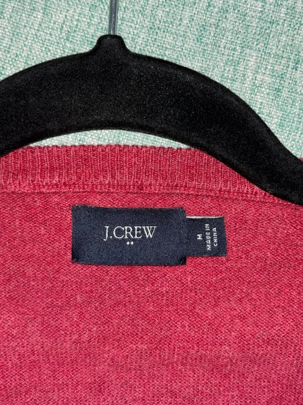 J. Crew • Men's Merino Wool Blend Maroon V-neck Sweater